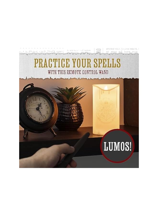 The Bros LED Candle, Harry Potter Hogwarts LED Candle with Wand Remote, Hogwarts Crest Candle Light, Harry Potter Room Decor and Desk Accessories, Great Hall Battery Powered Candle Light Decor for Themed Event - Image 5