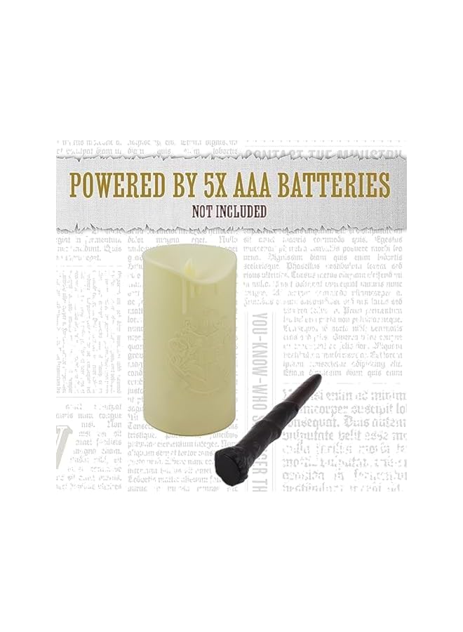 The Bros LED Candle, Harry Potter Hogwarts LED Candle with Wand Remote, Hogwarts Crest Candle Light, Harry Potter Room Decor and Desk Accessories, Great Hall Battery Powered Candle Light Decor for Themed Event - Image 4