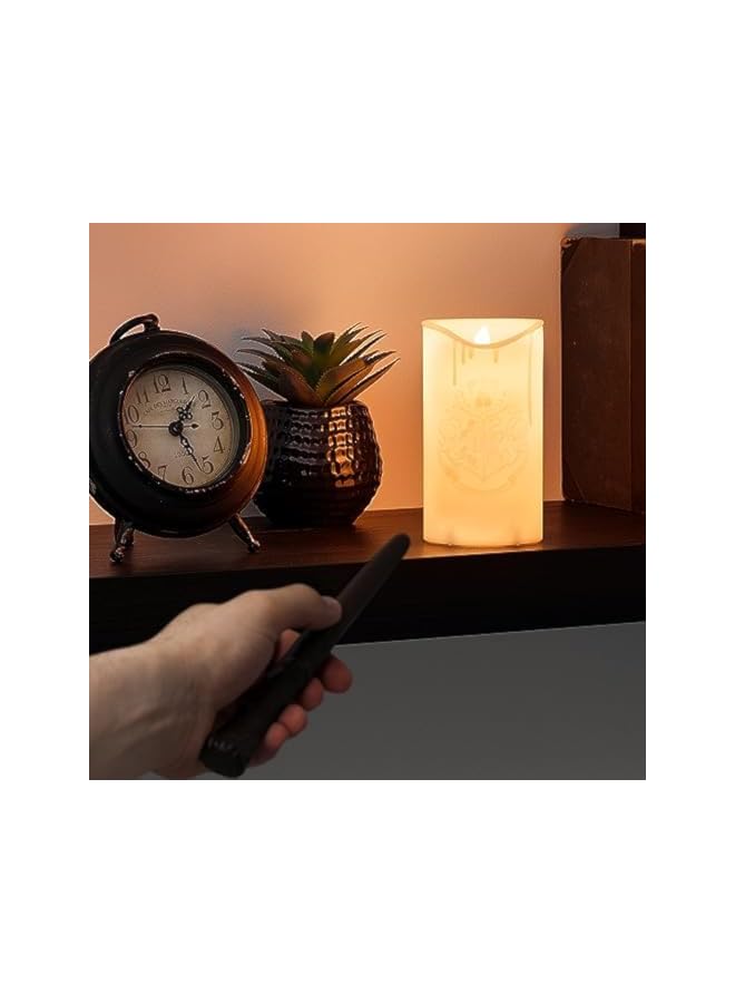The Bros LED Candle, Harry Potter Hogwarts LED Candle with Wand Remote, Hogwarts Crest Candle Light, Harry Potter Room Decor and Desk Accessories, Great Hall Battery Powered Candle Light Decor for Themed Event - Image 2