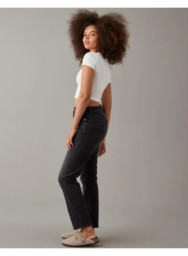 American Eagle AE Stretch Super High-Waisted Ankle Straight Jean