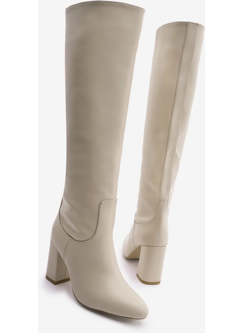 مارجين Women's Chunky Heel Zipperless Heeled Boots Monset