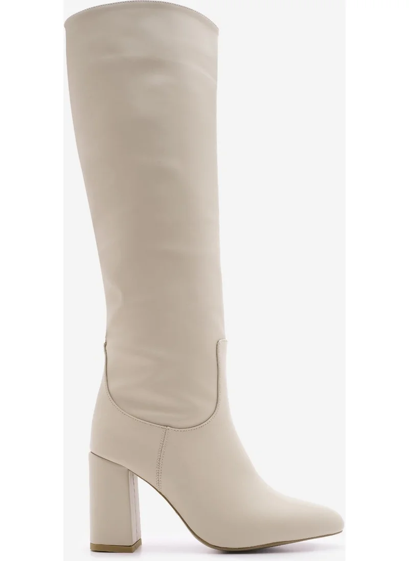 مارجين Women's Chunky Heel Zipperless Heeled Boots Monset