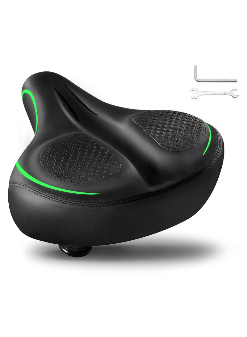 CMGTYYD. مقعد دراجة هوائية، مقعد دراجة مريح كبير الحجم وسميك للغاية مع سرج دراجة عريض من الإسفنج الميموري فوم ميموري فوم مزدوج الصدمات مناسب للدراجات الرياضية أو دراجات الطرق - Image 1