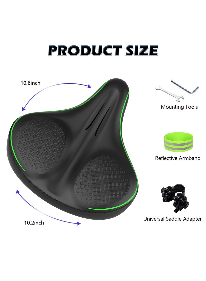 CMGTYYD. مقعد دراجة هوائية، مقعد دراجة مريح كبير الحجم وسميك للغاية مع سرج دراجة عريض من الإسفنج الميموري فوم ميموري فوم مزدوج الصدمات مناسب للدراجات الرياضية أو دراجات الطرق - Image 3