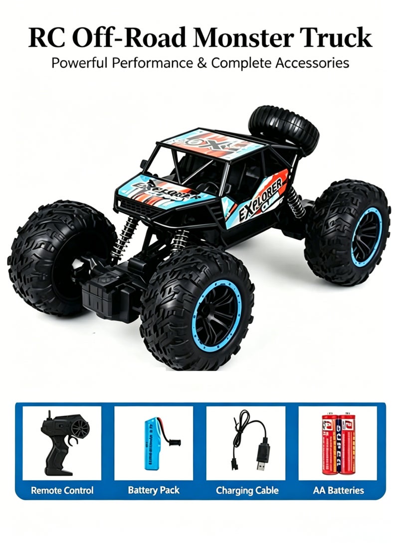 2.4GHz التحكم عن بعد خارج الطريق لعبة السيارة - 1:16 مقياس سبيكة 4WD RC سيارة للأطفال، سيارة سباق عالية السرعة مع تصميم مكافحة الاصطدام، البطارية القابلة لإعادة الشحن - مثالية للأولاد والبنات في الأعمار 6+، الهدية اللعب في الداخل / الهواء الطلق - Image 1