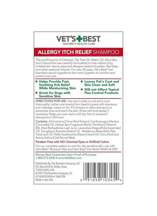 Vet's Best - Allergy Itch Relief Dog Shampoo | Cleans and Relieves Discomfort from Seasonal Allergies | Gentle Formula | 16 Oz - Image 1