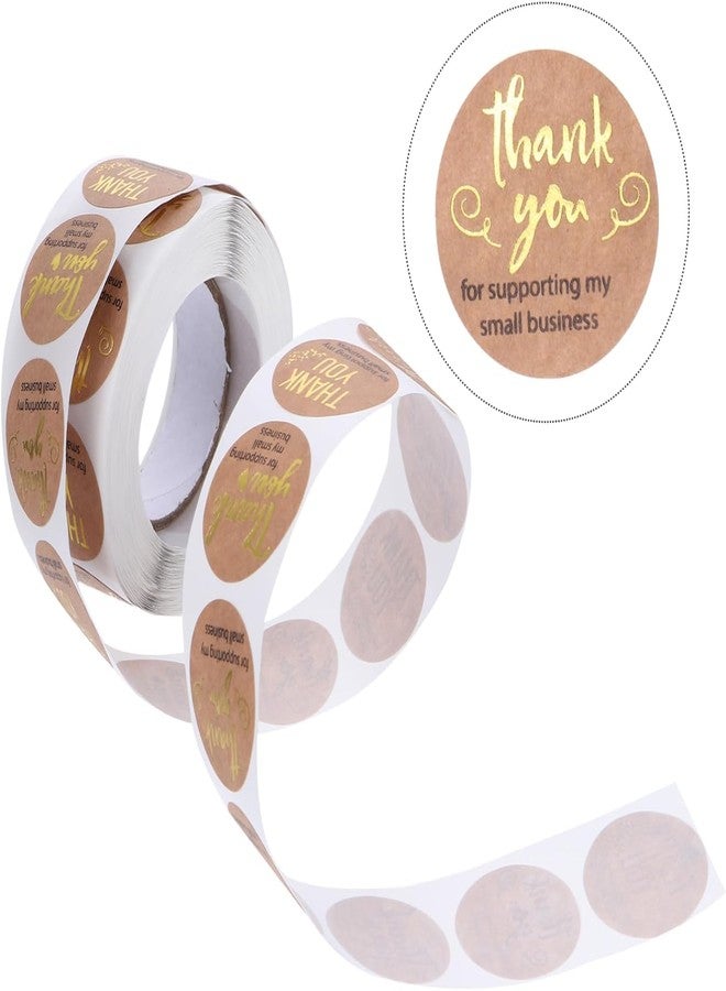 DHAVAL 500 Sticker Premium Gold Thank You Stickers Roll - Waterproof Labels for Weddings, Birthdays, Giveaways, Bridal Showers - Ideal for Small Business - Easy to Apply (Pack of 1) - Image 3
