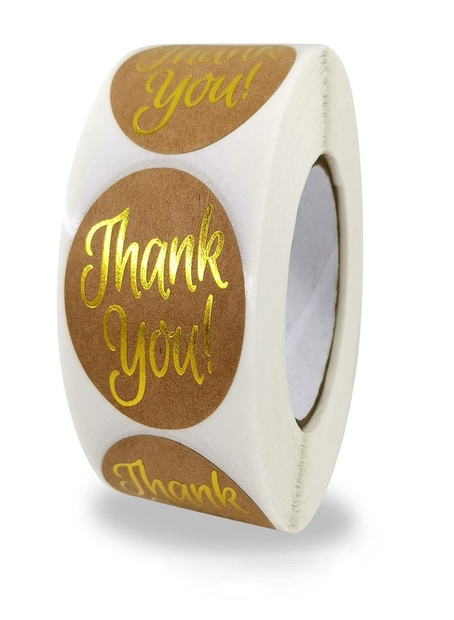 DHAVAL 500 Sticker Premium Gold Thank You Stickers Roll - Waterproof Labels for Weddings, Birthdays, Giveaways, Bridal Showers - Ideal for Small Business - Easy to Apply (Pack of 1) - Image 1