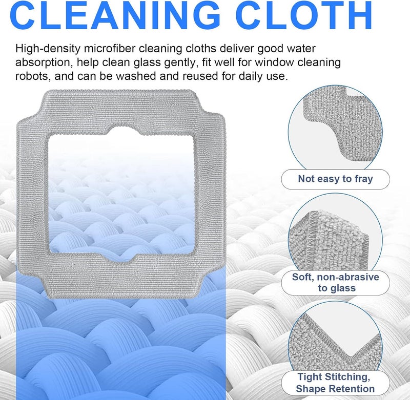 Frexusuent Cleaning Rag for Ecovacs Winbot MINI2 Window Cleaner Robot, Winbot MINI2 Accessories 9 Pcs Cleaning Rag - Image 3