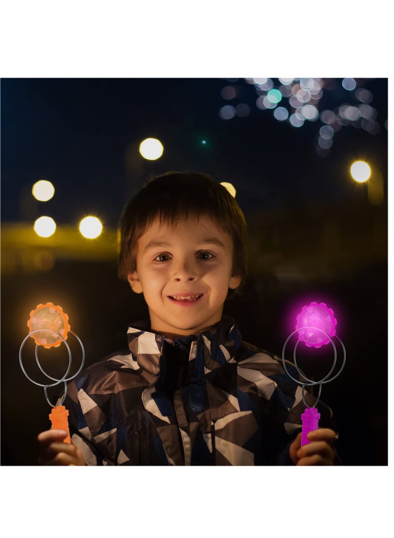 Excefore Retro Light Up Toys For Kids Magic Gyro Wheel Classic Rail Twister Flashing Gyro Wheel Vintage Fidget Toy Magnetic Gravity Defying Stunt Toy For Boys Girls, Wave Rail And Circular Rail, 4 Pieces - Image 4