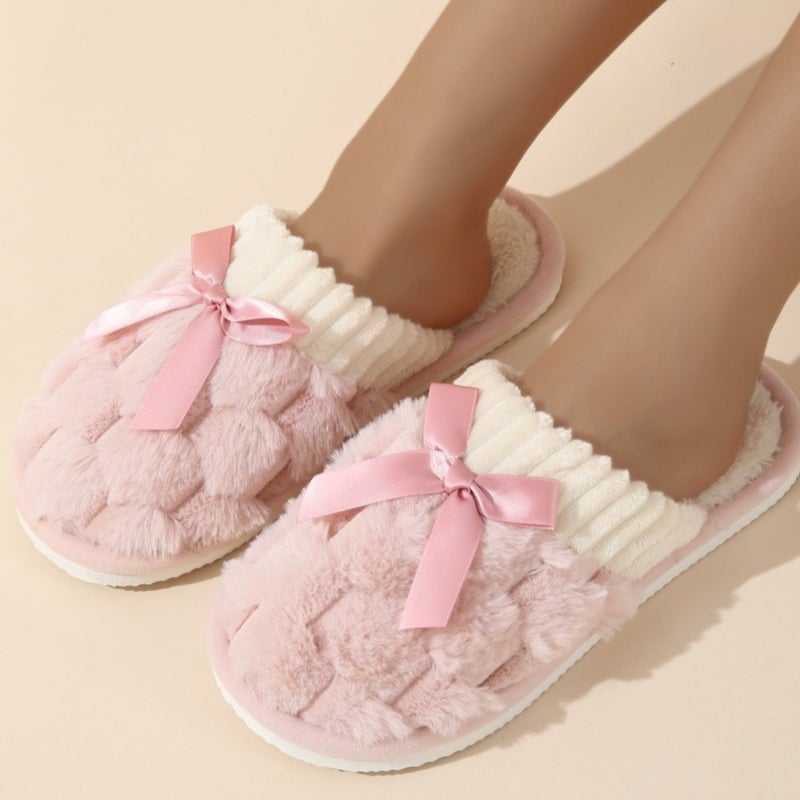 Cross-border spot wool slippers, women's autumn and winter couples home indoor warm anti-slip fluffy cotton slippers