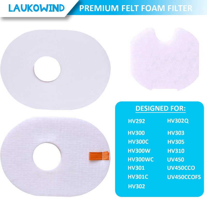 Laukowind HV300 Filte Replacement Foam Felt for Shark Rocket Vacuum CS100 CS110 HV290 HV300 HV301 HV302 HV303 HV305 HV307310 HV308 HV310 UV450 Replacement Part Number XFFV300 (2-Pack) - Image 2
