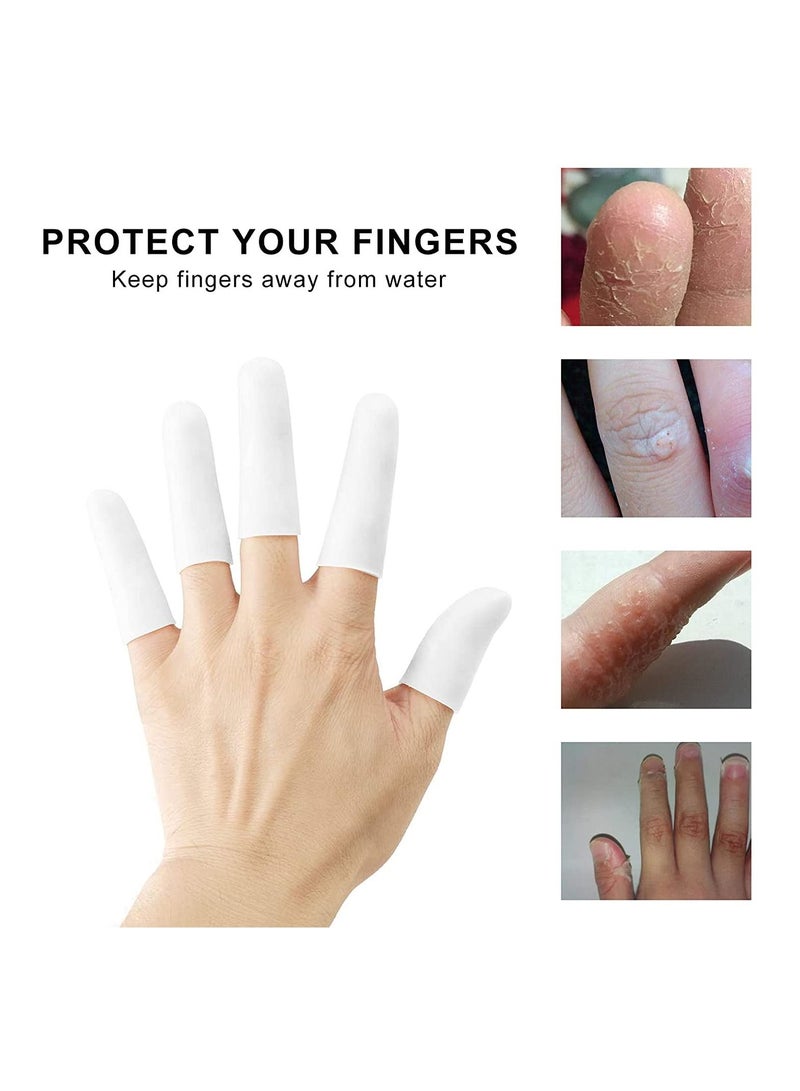 10-Piece Gel Finger Cots Silicone Finger Protectors for Fingertips Finger Cracking - Image 3