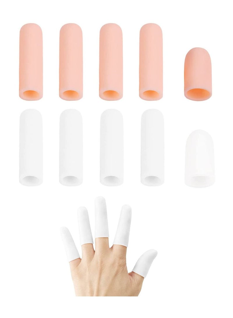 10-Piece Gel Finger Cots Silicone Finger Protectors for Fingertips Finger Cracking - Image 1