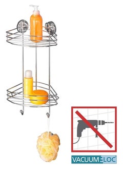 Wenko Wenko Vacuum-Loc 2 Tier corner rack fixing without drilling, Chrome  - Image 2