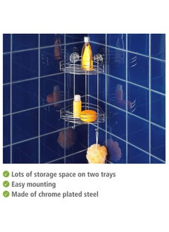 Wenko Wenko Vacuum-Loc 2 Tier corner rack fixing without drilling, Chrome  - Image 4