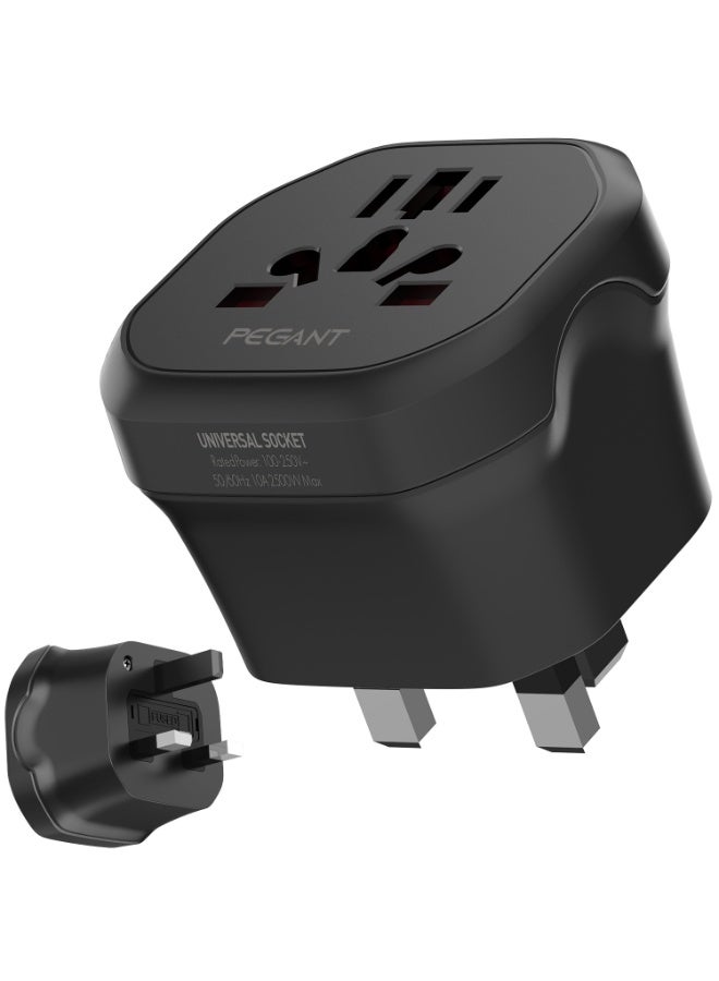 PEGANT World to UK Travel Adapter Plug Converter 10A 2500W - Image 1