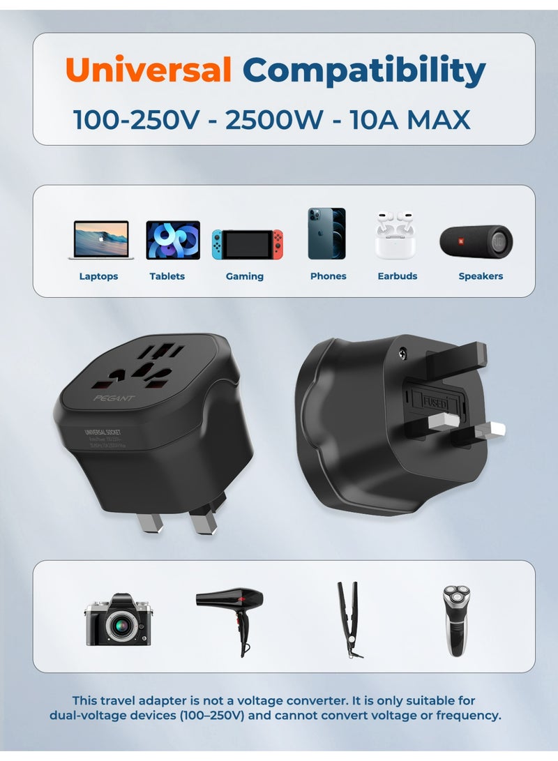 PEGANT World to UK Travel Adapter Plug Converter 10A 2500W - Image 4