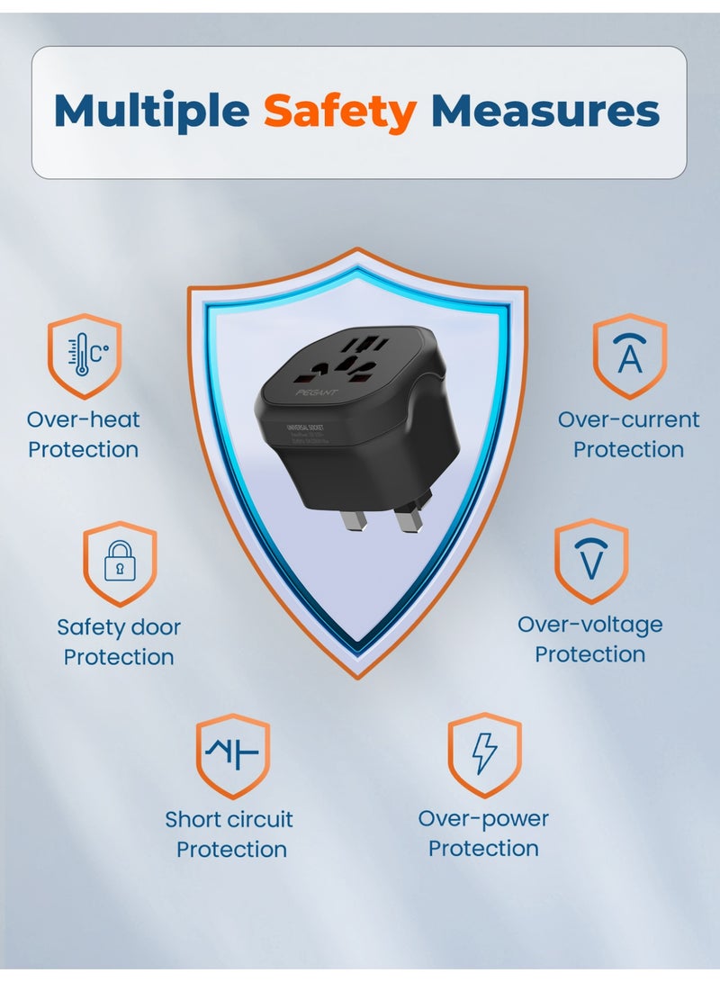 PEGANT World to UK Travel Adapter Plug Converter 10A 2500W - Image 5
