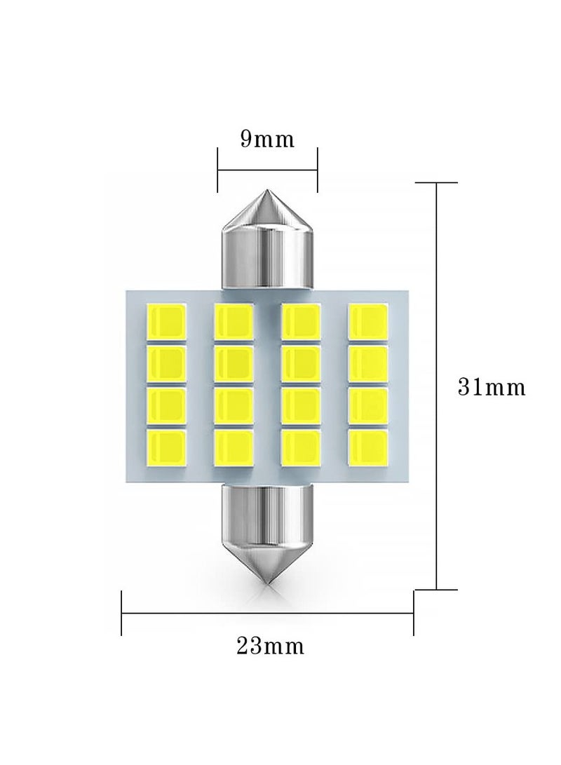 SYOSI Led Car Bulb, 8pcs Super Bright White Double Tip 2835 31mm 16SMD Led Car Lights Bulb for Car Interior Dome Map Trunk Light - Image 5