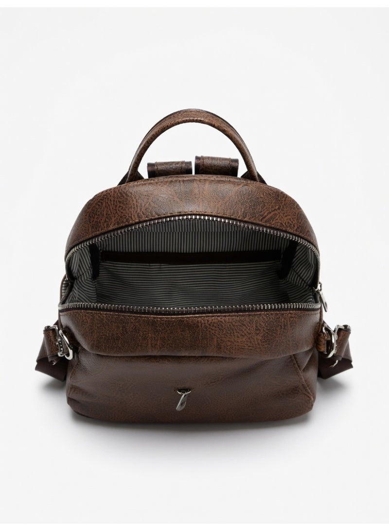 Stylish Multi-Functional Backpack-Premium Convertible Crossbody Bag for Women-Brown - Image 3