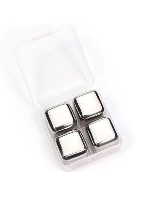 FINALITY finality Stainless Steel Reusable Ice Cubes Chilling Stones with Storage Tray Ice Stone for Chilling Drinks Long Time Like Wine Wiskey Soft Drinks ColorSilver Pack of 4  - Image 3
