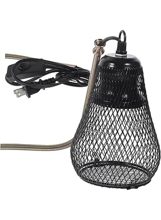 Reptile Heat Lamp Shade with Hook and Mesh Cover Prevents Burns for Turtles Snakes Lizards Easy Installation - Image 1