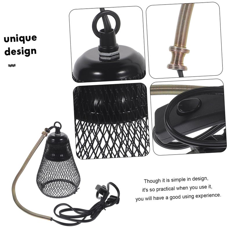 Reptile Heat Lamp Shade with Hook and Mesh Cover Prevents Burns for Turtles Snakes Lizards Easy Installation - Image 3