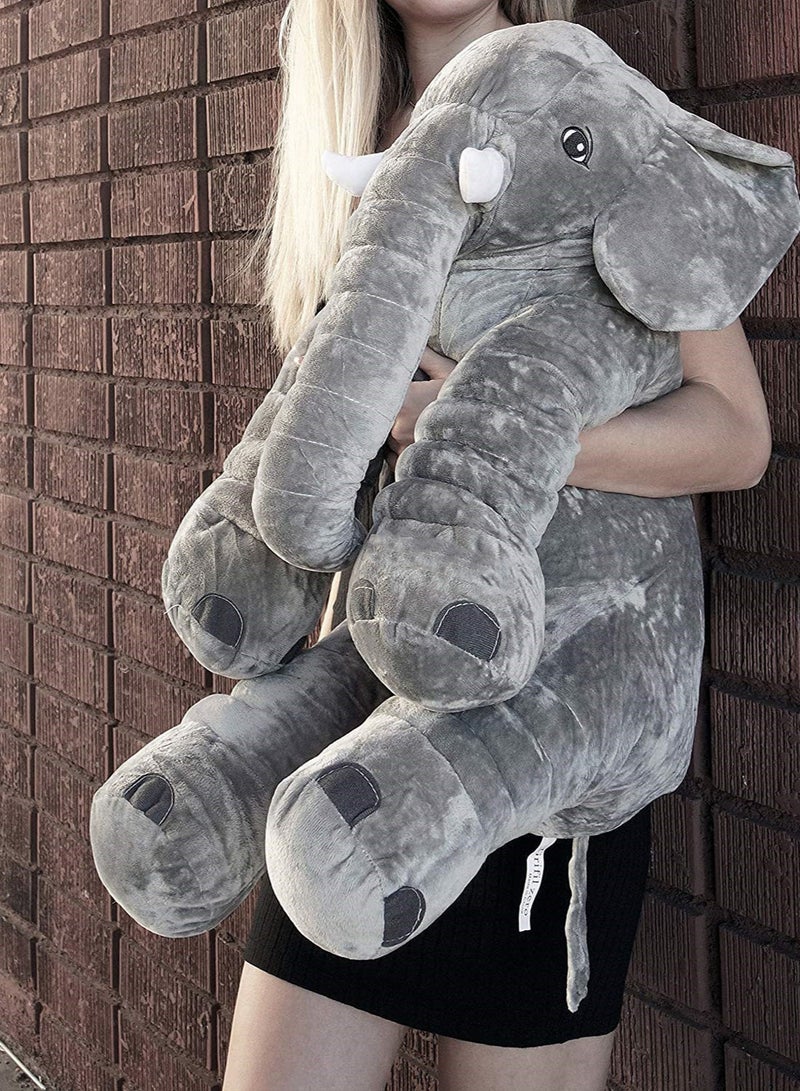 60cm Soft Elephant Plush Toys Stuffed Animal Toys Soft Toys Nursery Rooms Decorations Baby Kids Toys (Gray) - Image 4