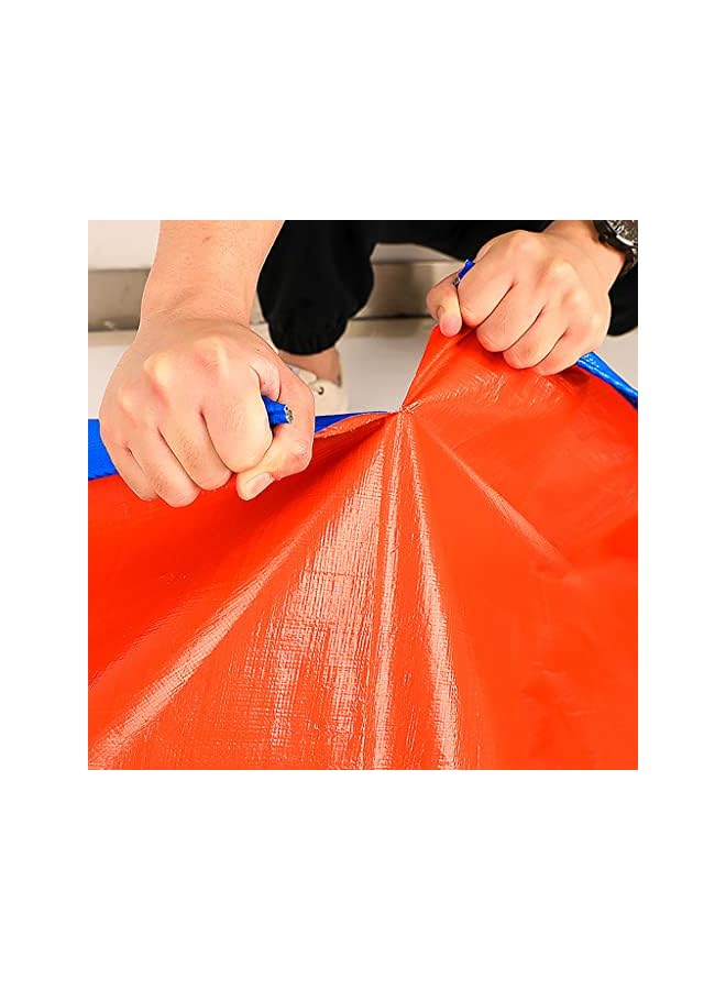 The Bros Tarpaulin,Waterproof Multi-Purpose Tarpaulin,Heavy Duty Tarp Tarpaulin Reinforced Eyelets,PE Tarpaulin Waterproof Blue Tarp Sheet Premium Quality Cover Tarp For Outdoor Camping,160g/m².  - Image 4