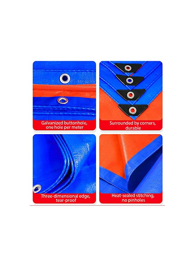 The Bros Tarpaulin,Waterproof Multi-Purpose Tarpaulin,Heavy Duty Tarp Tarpaulin Reinforced Eyelets,PE Tarpaulin Waterproof Blue Tarp Sheet Premium Quality Cover Tarp For Outdoor Camping,160g/m².  - Image 2
