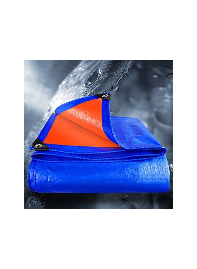 The Bros Tarpaulin,Waterproof Multi-Purpose Tarpaulin,Heavy Duty Tarp Tarpaulin Reinforced Eyelets,PE Tarpaulin Waterproof Blue Tarp Sheet Premium Quality Cover Tarp For Outdoor Camping,160g/m².  - Image 5