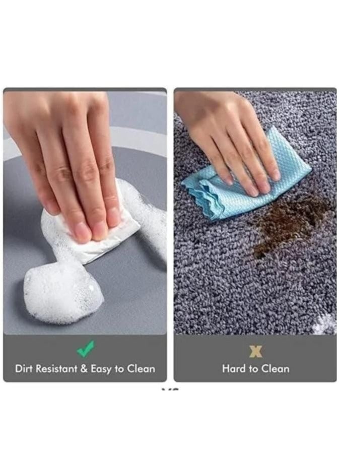 Super Absorbent Floor Mat, Quick-Drying and Anti-Slip, Oval Shape for Bathroom, Single Bathroom Mat multicolour - Image 2