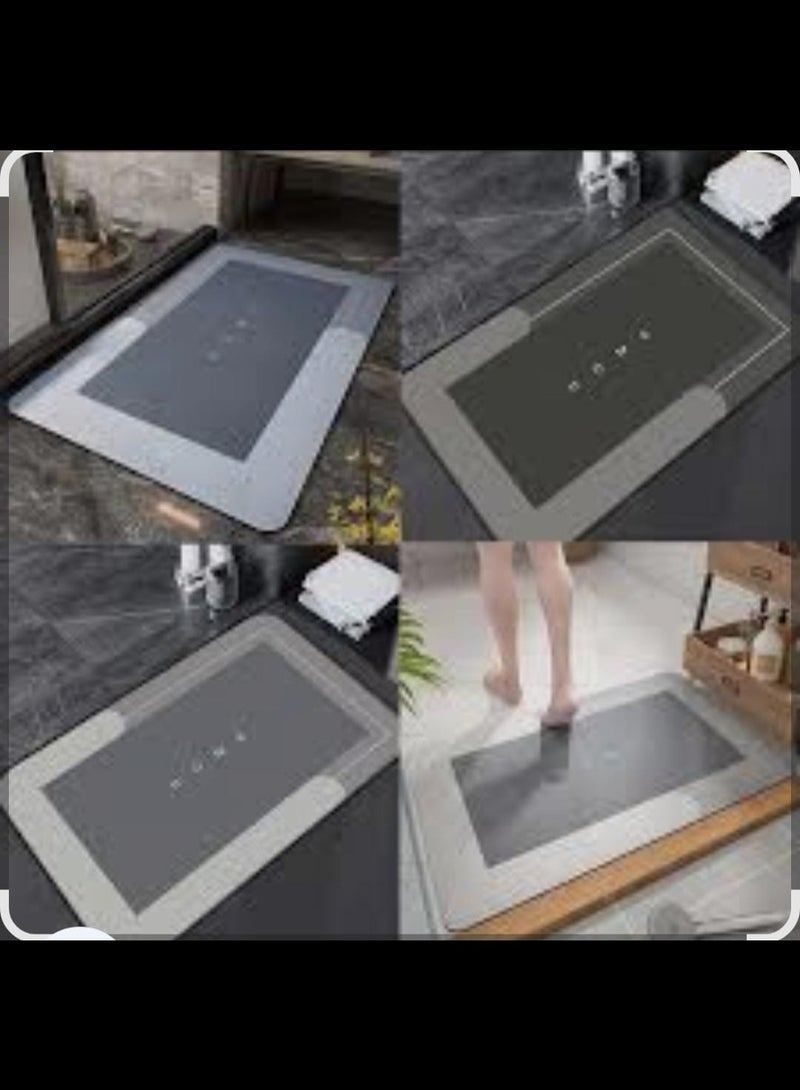 Super Absorbent Floor Mat, Quick-Drying and Anti-Slip, Oval Shape for Bathroom, Single Bathroom Mat multicolour - Image 4