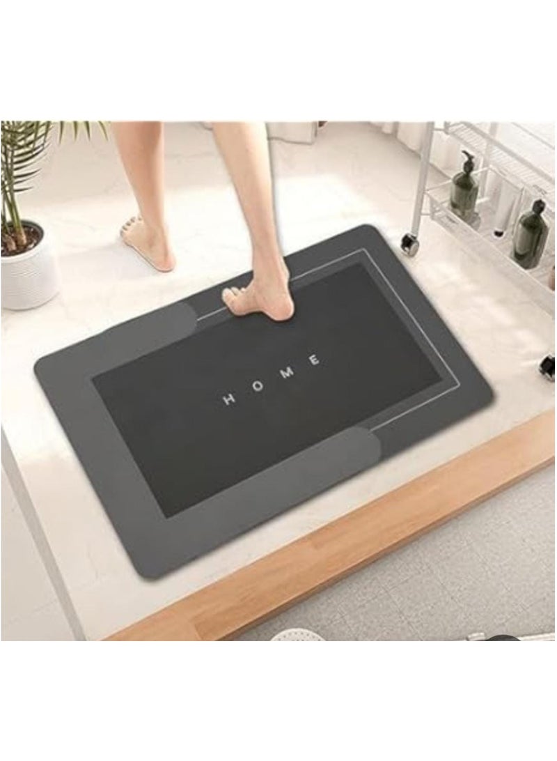 Super Absorbent Floor Mat, Quick-Drying and Anti-Slip, Oval Shape for Bathroom, Single Bathroom Mat multicolour - Image 1