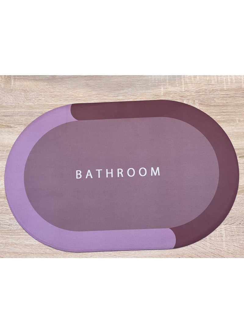 سجادة حمام فائقة الامتصاص سريعة الجفاف ومضادة للانزلاق – تصميم بيضاوي أنيق – متعددة الألوان – قطعة واحدة - Image 2