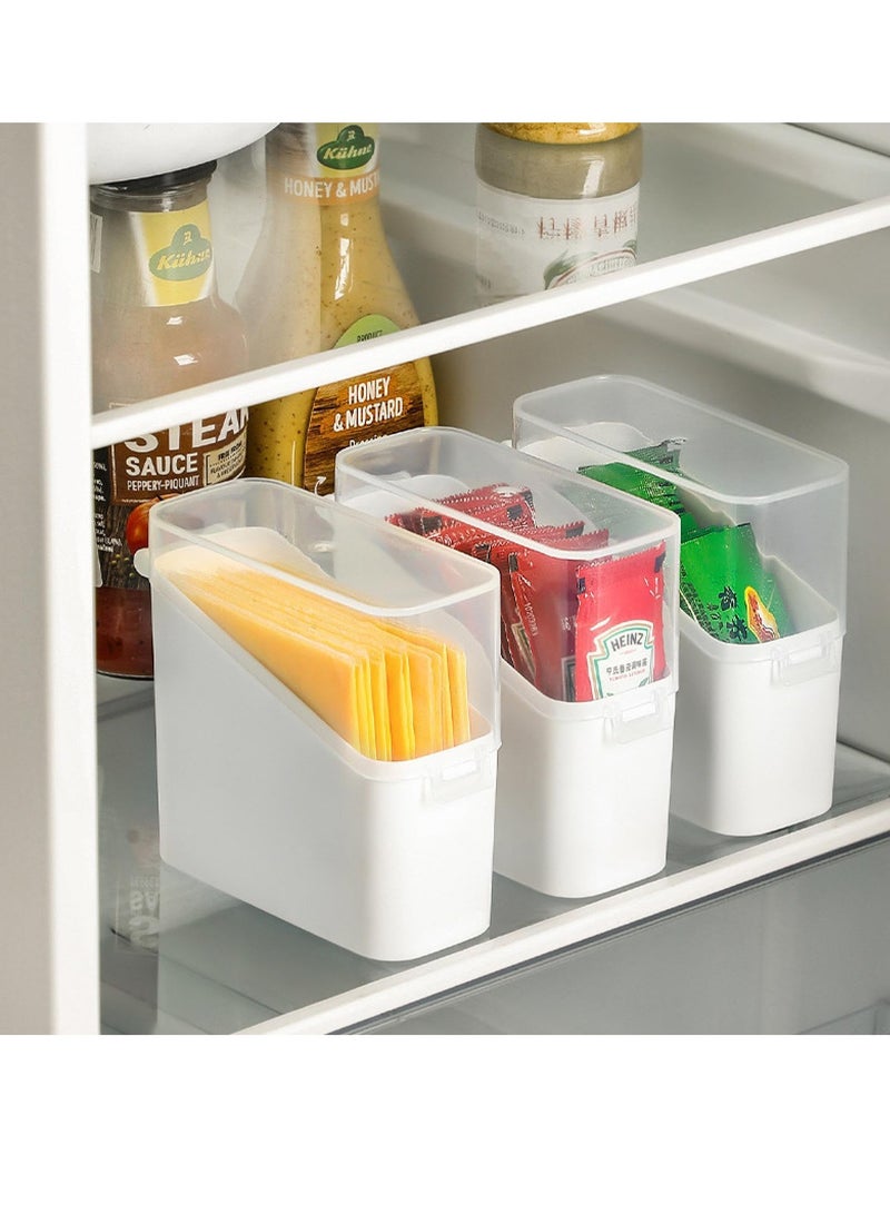 إكسفور 3 عبوات حامل شرائح الجبن مع غطاء، منظم تخزين الجبن البلاستيكي، حاوية الجبن للثلاجة، حافظة الجبن، حامل حفظ الجبن (3 قطع) - Image 2