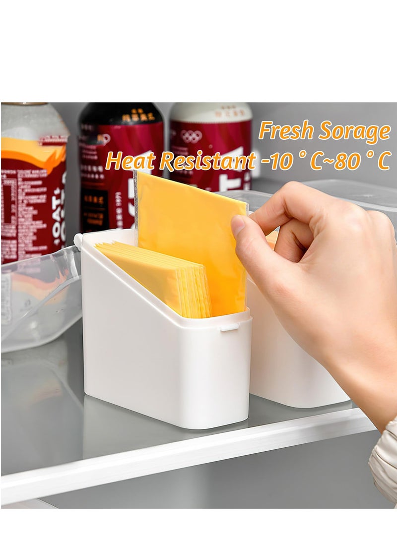 إكسفور 3 عبوات حامل شرائح الجبن مع غطاء، منظم تخزين الجبن البلاستيكي، حاوية الجبن للثلاجة، حافظة الجبن، حامل حفظ الجبن (3 قطع) - Image 4