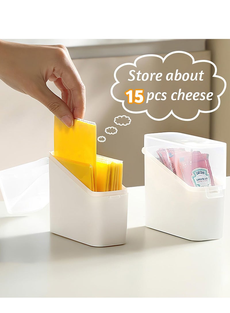 إكسفور 3 عبوات حامل شرائح الجبن مع غطاء، منظم تخزين الجبن البلاستيكي، حاوية الجبن للثلاجة، حافظة الجبن، حامل حفظ الجبن (3 قطع) - Image 3