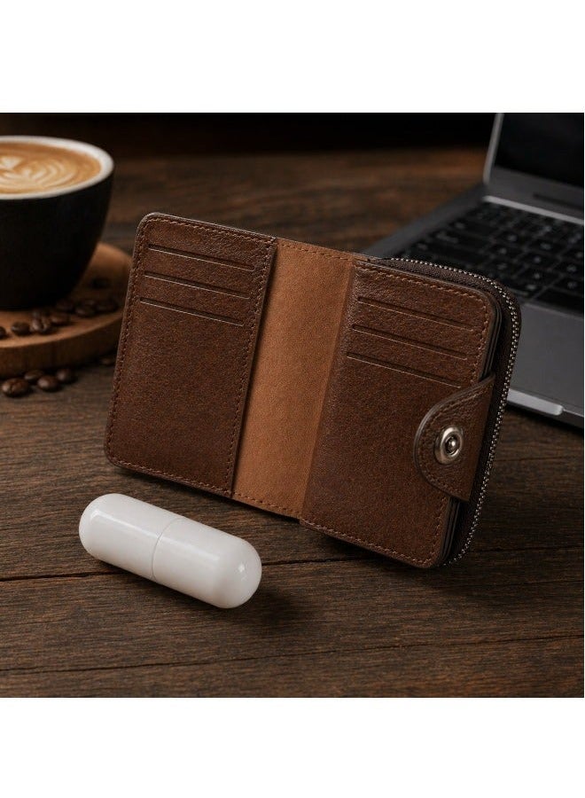 imperia HORSE Men's Wallet and Card Holder, Specialized Faux Leather, Separate Cards (Zipper + Snap) - Practical Design and Large Capacity (brown) - Image 2