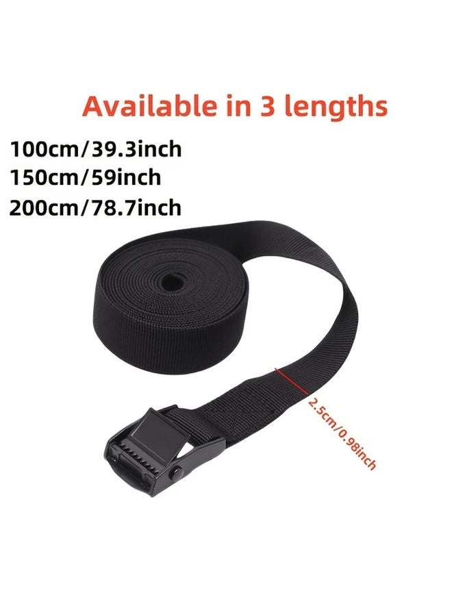 2Pcs 59.06 Inches Adjustable Straps With Metal Buckles For Cargo Transport Luggage - Image 4