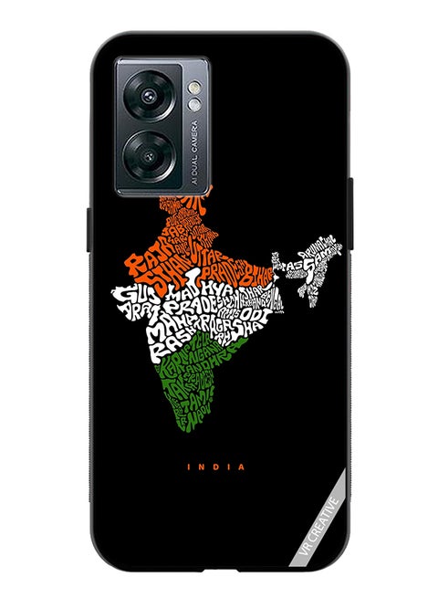Protective Case Cover For Oppo A57 5G India Map With All Indian States Name Design Multicolour