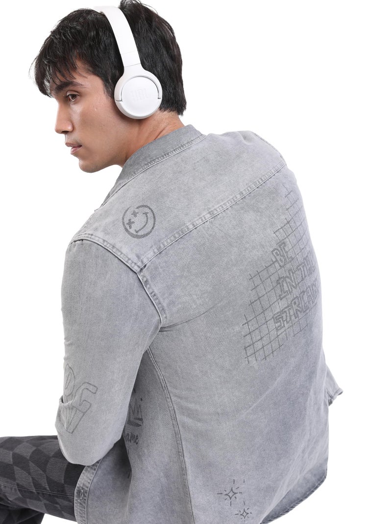 Ketch Mens Full Sleeve Slim Fit Shirt KHSH001297 Grey XS - Image 5