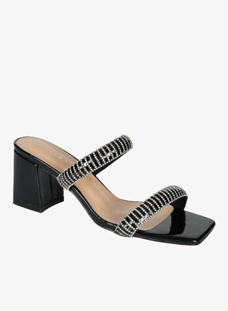 زينة 221-95 زينة كعب متوسط نسائي سهل الارتداء أسود