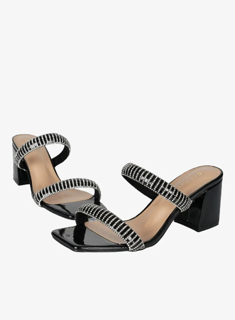 زينة 221-95 زينة كعب متوسط نسائي سهل الارتداء أسود