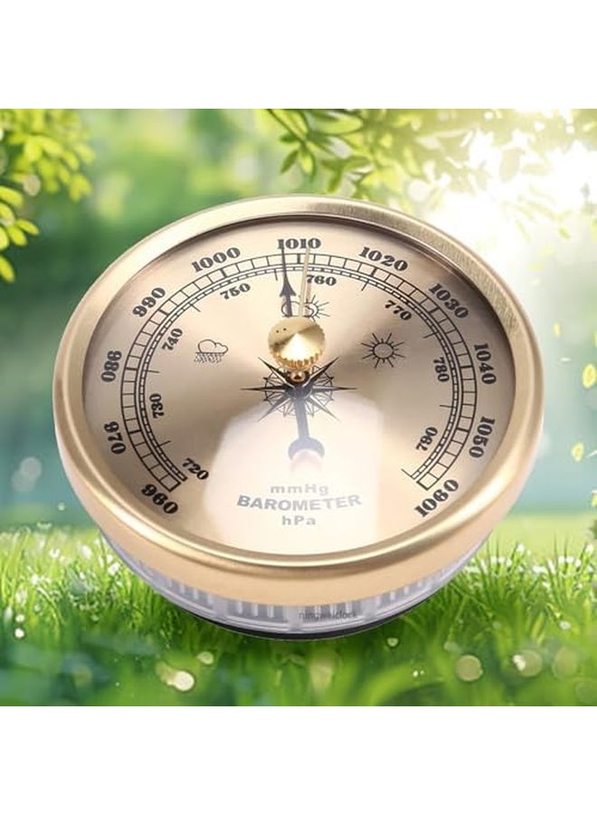 محطة الطقس التناظرية الفضية، بارومتر، غلاف معدني مقاوم للصدأ، معدات بقاء كبيرة في الهواء الطلق - Image 4