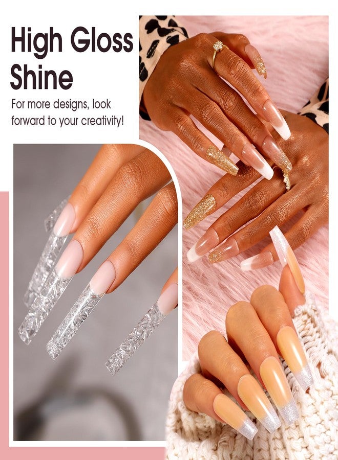 ROSALIND Poly Nail Gel Set, 8 Colors 10g Clear Nude Poly Extension Gel Nail Set, Glitter Shiny Poly Nail Gel Kit Builder Nude Gel Extension Kit for Nail Art Design Easy DIY Gift for Women - Image 4