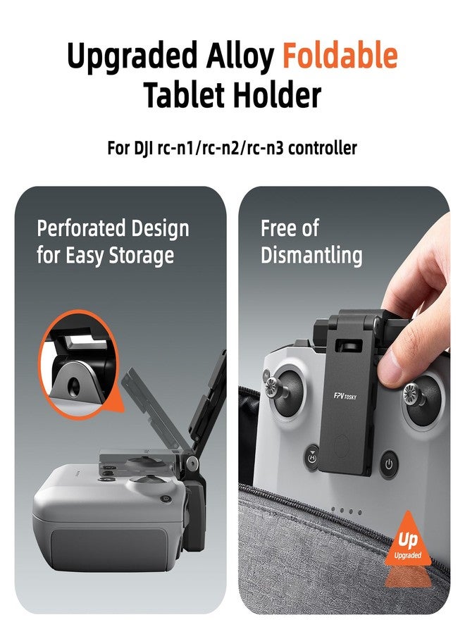 FPVtosky No Disassembly Tablet Holder for DJI Mini 5/4/3 Pro/Mini 4K/2 SE/Neo/Air 3 / Flip, 7-12 Inch Foldable iPad Mount Holder, Include Lanyard and 2 Cables for DJI RC-N1/RC-N2/RC-N3 - Image 2