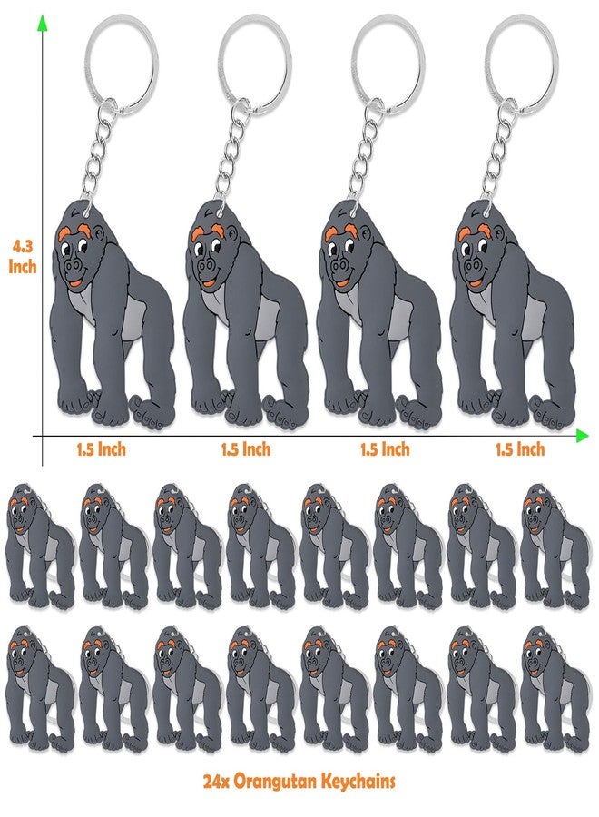 CiciBear 24 Pack Gorilla Keychains Party Decoration for Guests, Wild Animal Themed Party, Jungle Safari Baby Shower, School Party, Zoo Kids Birthday - Image 2