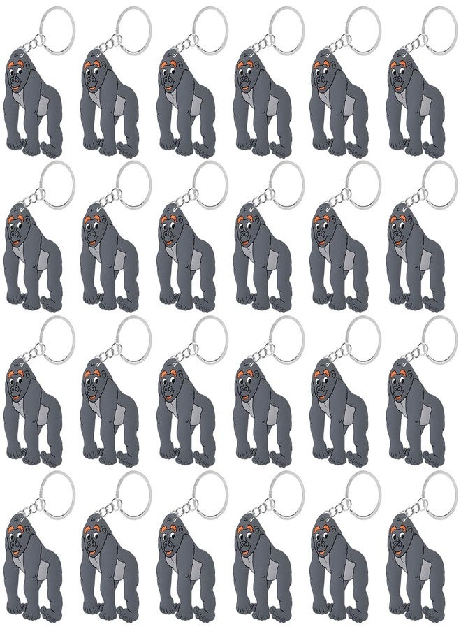 CiciBear 24 Pack Gorilla Keychains Party Decoration for Guests, Wild Animal Themed Party, Jungle Safari Baby Shower, School Party, Zoo Kids Birthday - Image 1